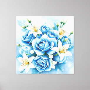 Em Tela Elegante Rosa Floral Art Impressão