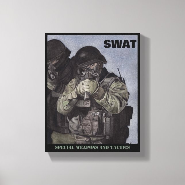 Em Tela Equipe da SWAT Impressão de Polícia Original Water (Frente)