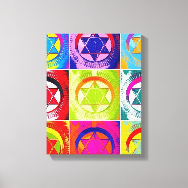 Em Tela Estrela Colorida de Davi Design Impressão (Frente)