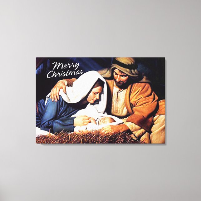Em Tela Feliz Natal Lona Enrolada Impressão Natividade (Frente)