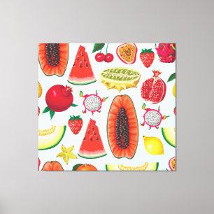 Em Tela Fruta Exótica: Trendy Impressão Invisível.