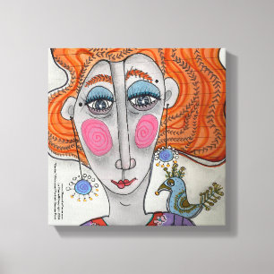 Em Tela "Gertie", Impressão de Retrato Whimsical