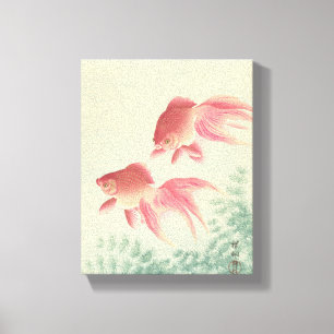 Em Tela Goldfish Vintage Japonês Woodblock Impressão