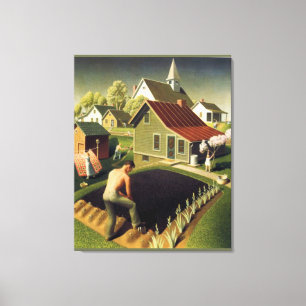 Em Tela Grant Wood - Impressão Primavera na Cidade