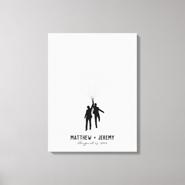 Em Tela Guestbook de Impressão Digital de Casamento (Frente)