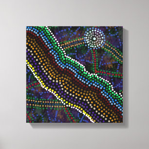 Em Tela Impressão aborígene australiano do design