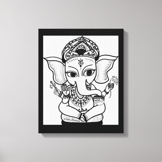 Em Tela Impressão ACRÍLICO DE PINTURA DE LORD GANESHA (Frente)