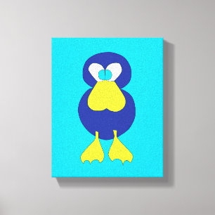 EM TELA IMPRESSÃO ANIMAL/CANVAS DE PEDAÇO AZUL