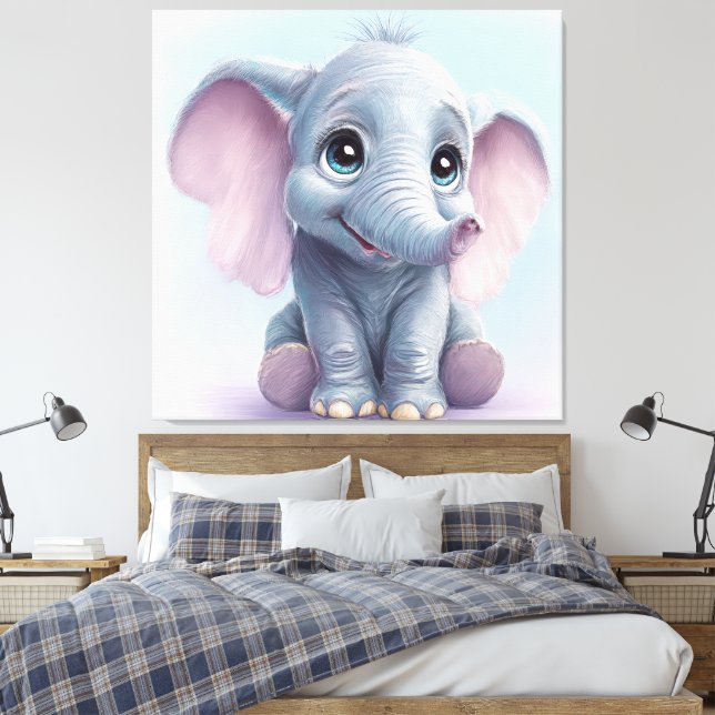 Em Tela Impressão artística de elefante bebê caprichosa in (Insitu(Quarto))