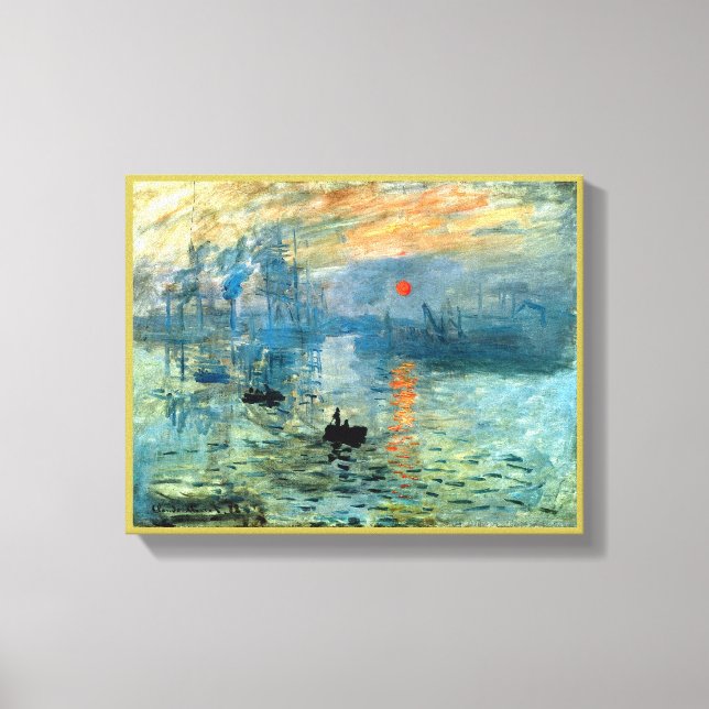Em Tela Impressão Aumento do sol por Claude Monet (Frente)