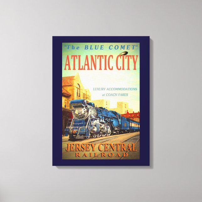 Em Tela Impressão azul do comboio com cometa (Frente)