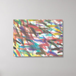 Em Tela Impressão Colorida de Marcas do Pincel abstrato