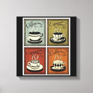 Em Tela Impressão da arte do café do vintage