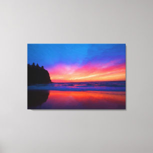 Em Tela Impressão da pintura a óleo de Scape do céu do