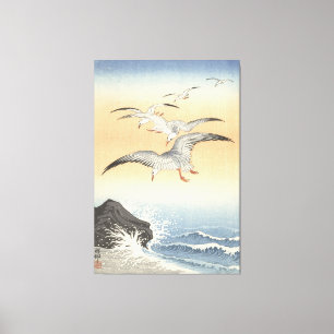 Em Tela Impressão de 5 gaivotas estendidas