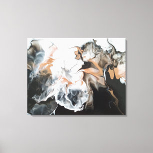 Em Tela Impressão de Abstrato de Arte Líquida e Preta/Dour