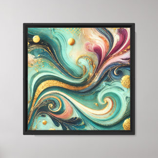 Em Tela Impressão de Abstrato de Fluxo de ouro - Wall Ar M