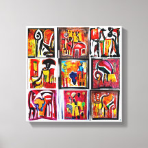 Impressão de Abstrato de pintura étnica africana