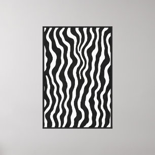 Em Tela Impressão de Abstrato de Zebra Negra