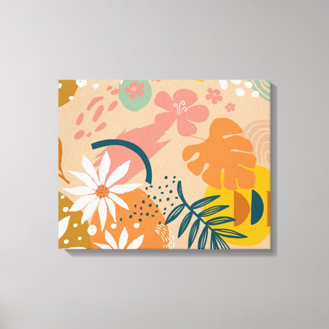 Em Tela Impressão de Abstrato Floral (Frente)