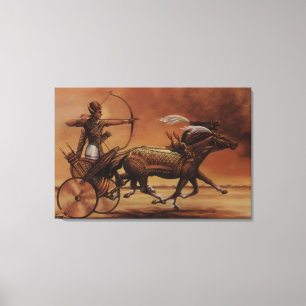 Em Tela Impressão de Arte Antiga do Arqueiro de Carroça Eg