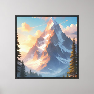 Em Tela Impressão de Arte da Paisagem do Lago Scense Mount