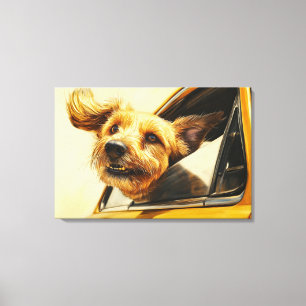 Em Tela Impressão de Arte de Cachorro Divertido se Desfrut