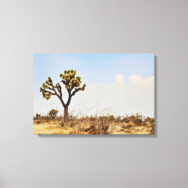 Em Tela Impressão de Arte de Cacto de Joshua Tree no Deser (Frente)