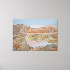 Em Tela Impressão de Arte de Linha de Aquarela de Praia Pe