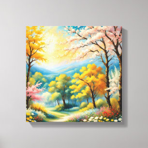 Em Tela Impressão de Arte do Caminho Encantado da Floresta
