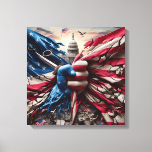 Em Tela Impressão de Arte do País Dilacerado
