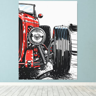 Em Tela Impressão de Arte Pop Frontal de Carro Clássico Vi