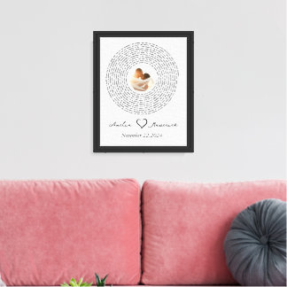 Em Tela Impressão de Casamento Personalizado - Nomes Perso