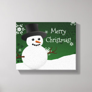 Em Tela Impressão de Cena de Natal do Green Snowman