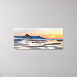 Em Tela Impressão de Clona de Aquarela de Sail Sunset da B