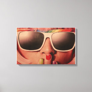 Em Tela Impressão de cor dos anos 70 do vintage