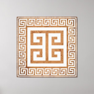 Em Tela Impressão de Design branco de padrão-chave grego