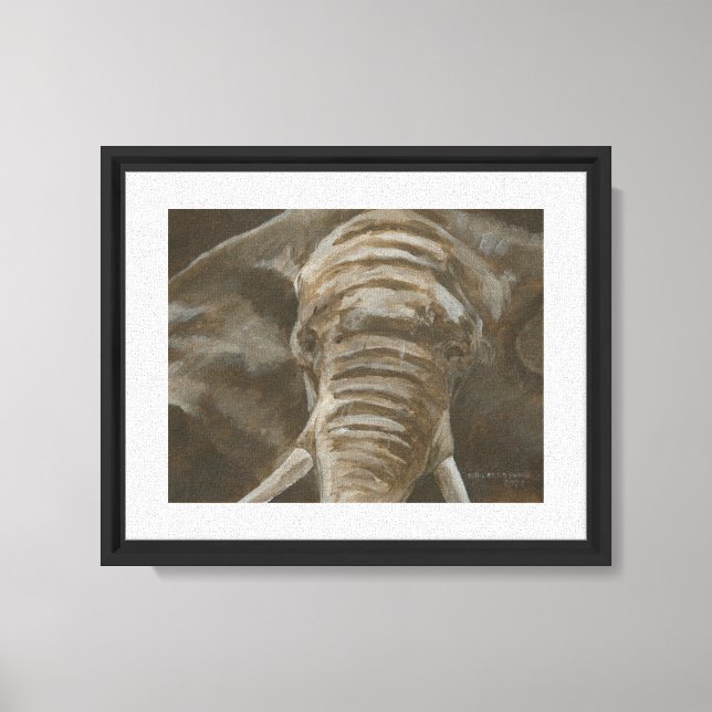Em Tela Impressão de Elefante (Frente)