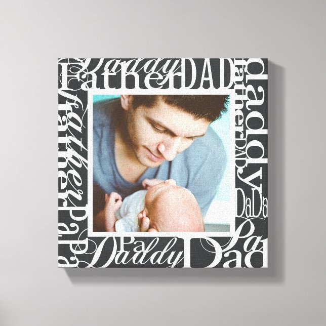 Em Tela Impressão de Foto de Colagem de Palavras de Dia de (Frente)