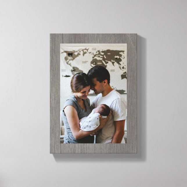 Em Tela Impressão de Foto de Textura de Madeira (Frente)