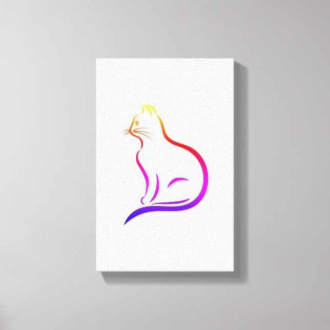Em Tela Impressão de gato (Frente)