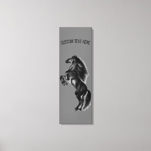 Em Tela Impressão de Lona de Cavalo Preto com Texto Person