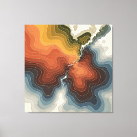 Impressão de Mapa Topográfico Colorido