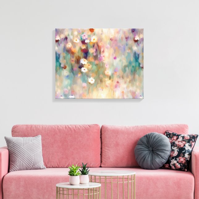 Em Tela Impressão de Margarida Impressionista Pintada (Insitu(Sala de estar))