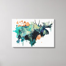 Impressão de Moose de Aquarela