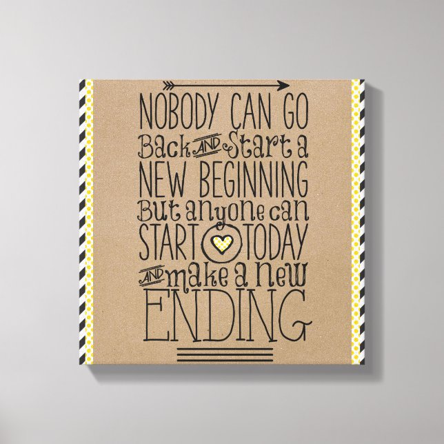 Em Tela Impressão de Motivação: Novo Começo (Frente)