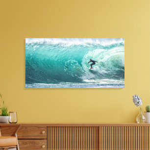 Em Tela Impressão de Onda, Surfer, Linda Paisagem