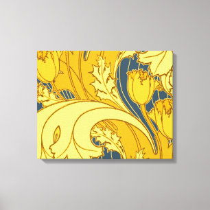 Em Tela Impressão de padrão de tulipa: Arte Nova Amarela A