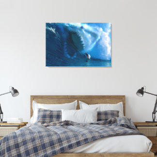 Em Tela Impressão de pintura de óleo com rosto de tubarão