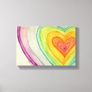 Em Tela Impressão de pintura do arco-íris Amizade Coraç